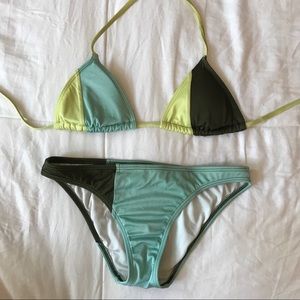 color blocked bikini set